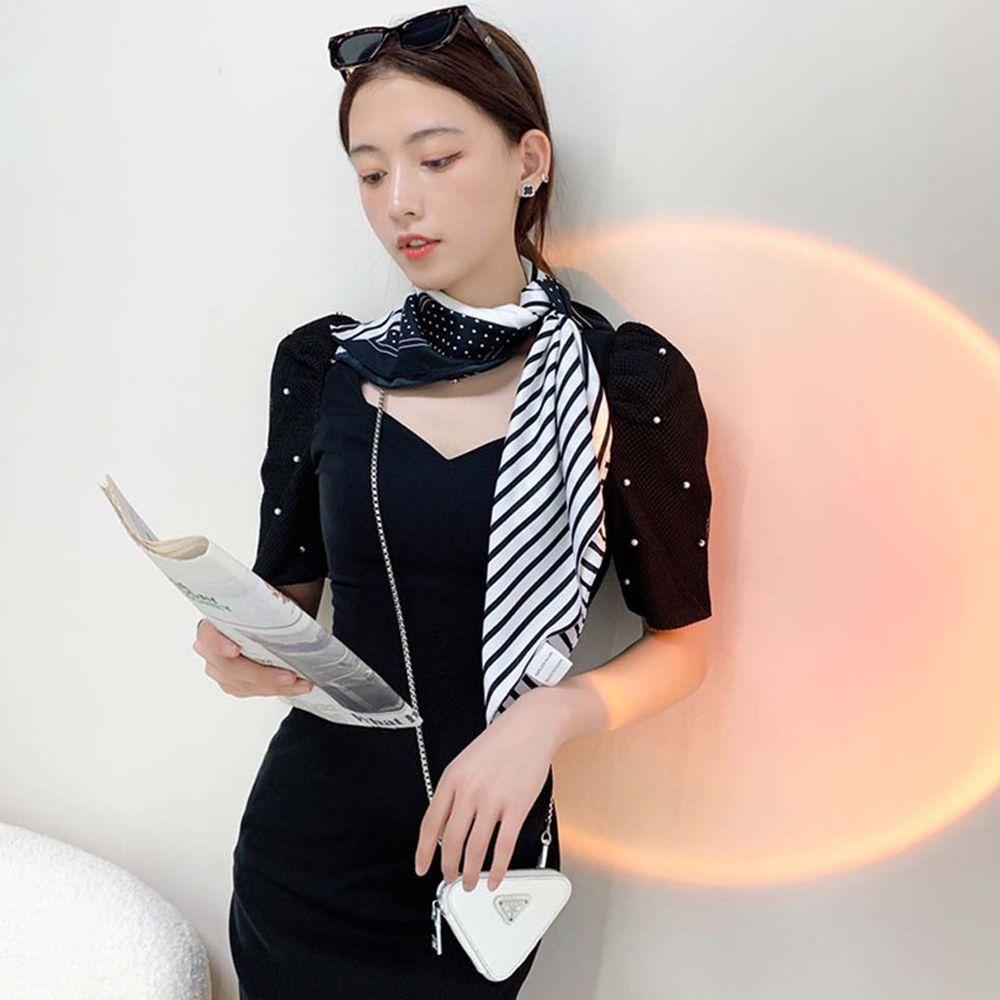 Khăn Choàng Lụa Satin Mềm In Họa Tiết VANES1 Thời Trang Dành Cho Nữ