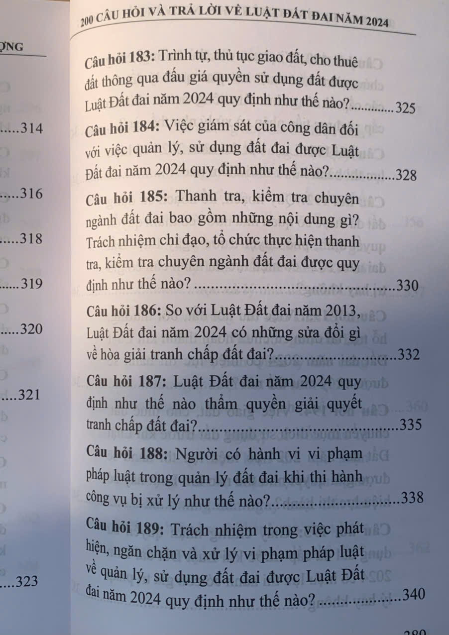 200 câu hỏi và trả lời về Luật Đất đai năm 2024