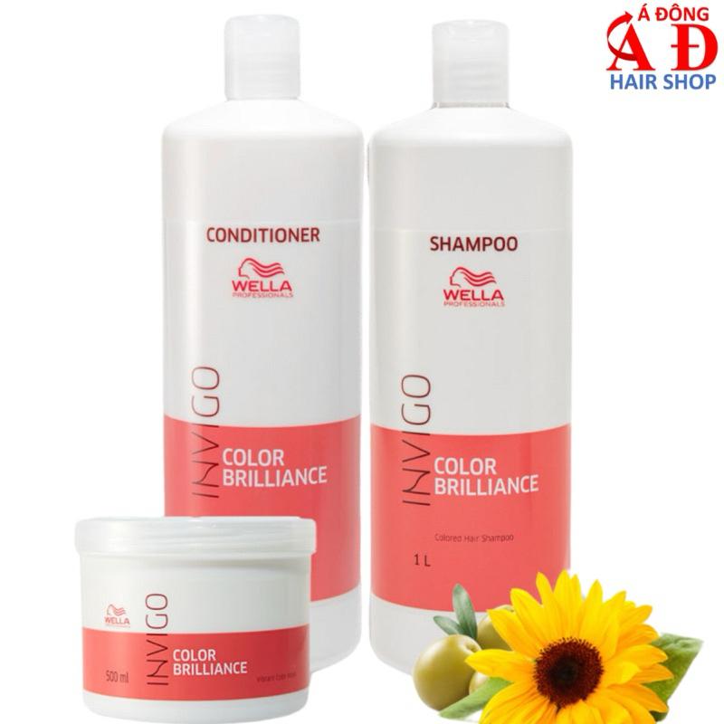 Bộ Dầu Gội Xả Hấp Ủ WELLA Invigo Color Brilliance Giữ Màu Tóc Nhuộm Mềm Mượt Đức