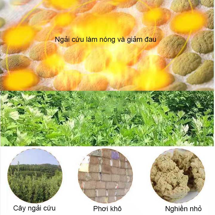 Đôi bó gối ngải cứu, bảo vệ, làm nóng và giảm đau khớp (Loại ngắn 30cm)