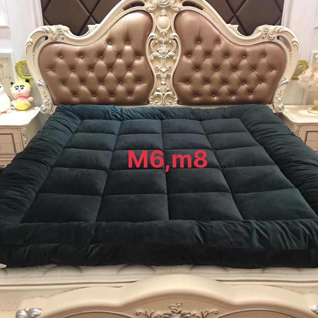 Đệm,Nệm topper nỉ nhung mềm mịn_ Chuẩn Loại 1_tấm nệm trải giường, khách sạn đủ kích thước m6,m8,2m