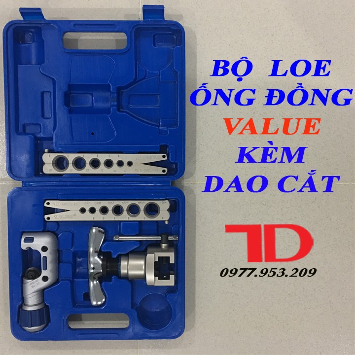 Bộ lã ống đồng VALUE 2 kẹp kèm dao cắt hàng chính hãng