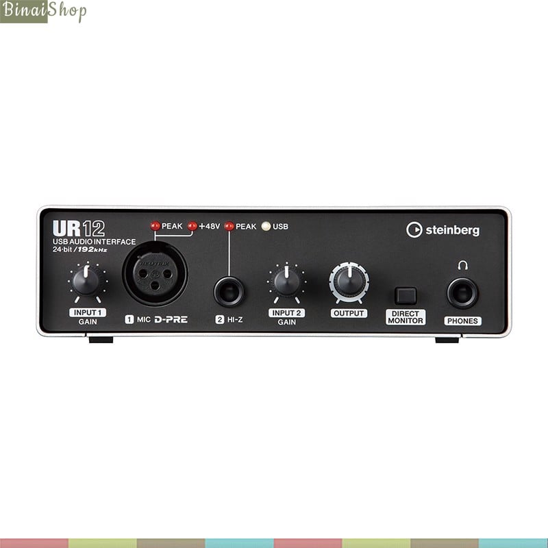 Steinberg UR12 - Sound Card USB Thu Âm Chuyên Nghiệp, Phần Mềm Cubase AI Bản Quyền