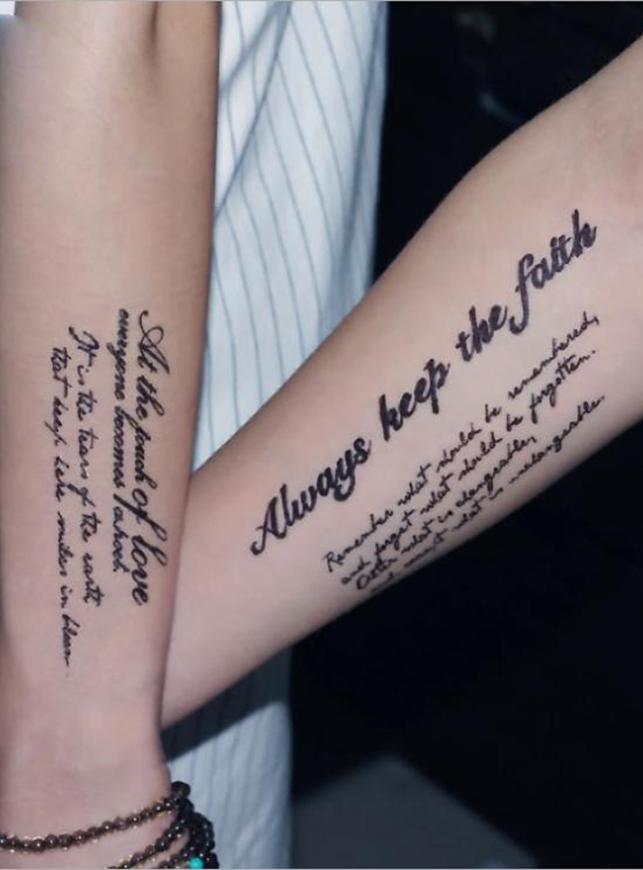 Hình Xăm Dán Tattoo 3D Always Keep The Faith Bảng lớn 10cm x 22cm