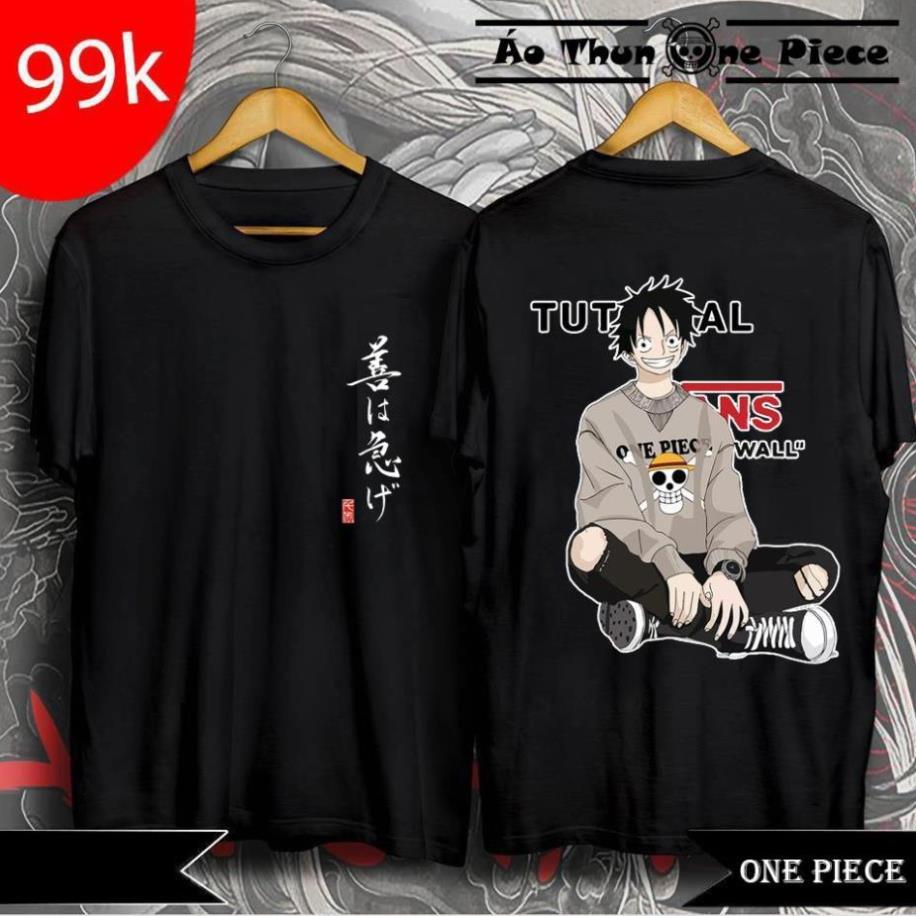 ️THANH LÝ️Áo Thun 2 Mặt In Hình Monkey D. Luffy Mới Nhất "Cực Đẹp, Cực Hot" Mẫu Áo Đen - Áo Thun One Piece