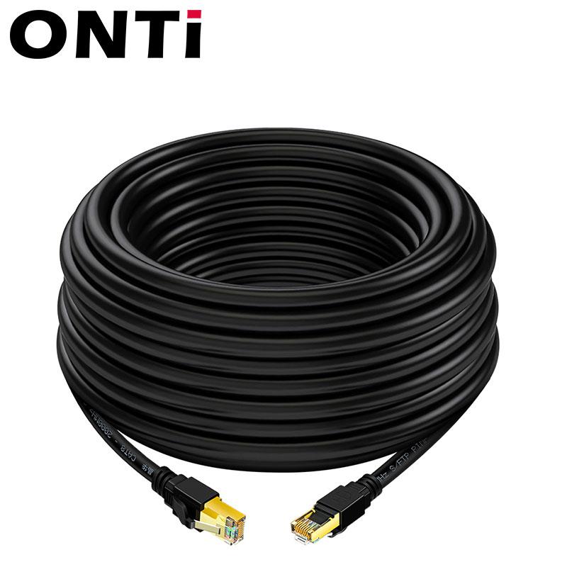 ONTI CAT8 Cáp Ethernet 40Gbps 2000MHz S/FTP CAT 8 RJ45 Mạng LAN Dây vá cho bộ định tuyến PC PS4 TV máy tính xách tay RJ45