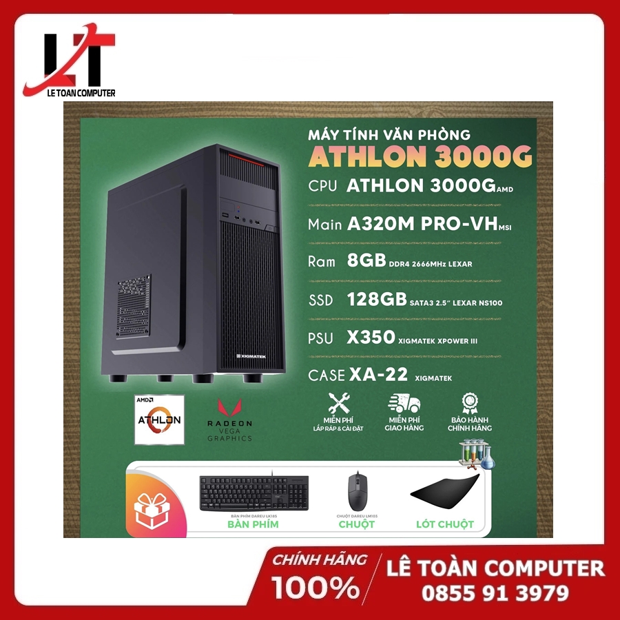 MÁY TÍNH VĂN PHÒNG XIGMATEK AMD ATHLON 3000G ( ATHLON 3000G / A320M / 8GB / 120GB ) - HÀNG CHÍNH HÃNG