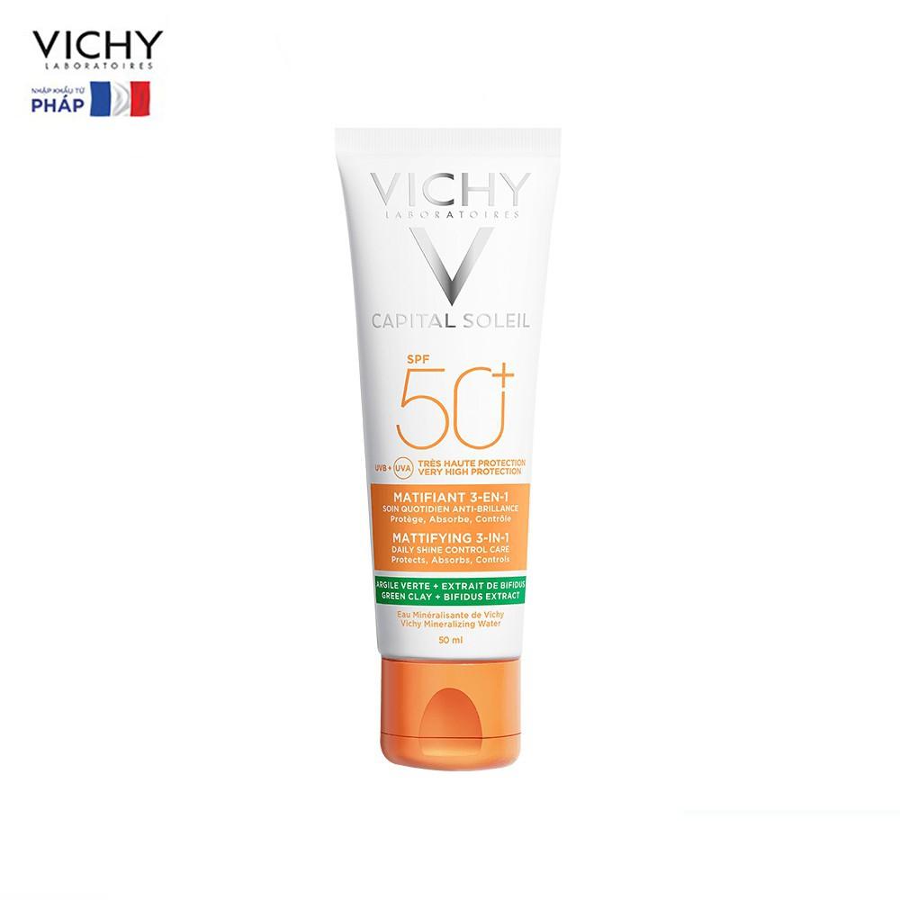 Vichy Kem Chống Nắng Kiềm Dầu Spf50+ Capital Soleil Mattifying 3in1 50ml