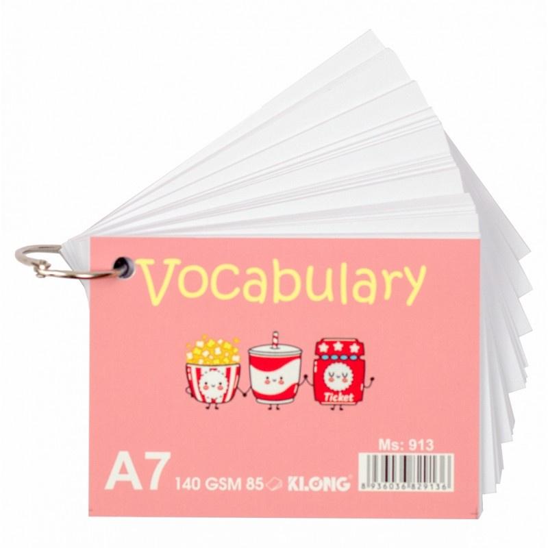 Tập thẻ Vocabulary Klong A7, 85 tờ; MS: 913