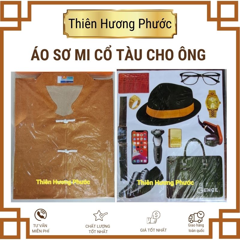 Quần áo sơ mi cổ trung quốc cao cấp ông