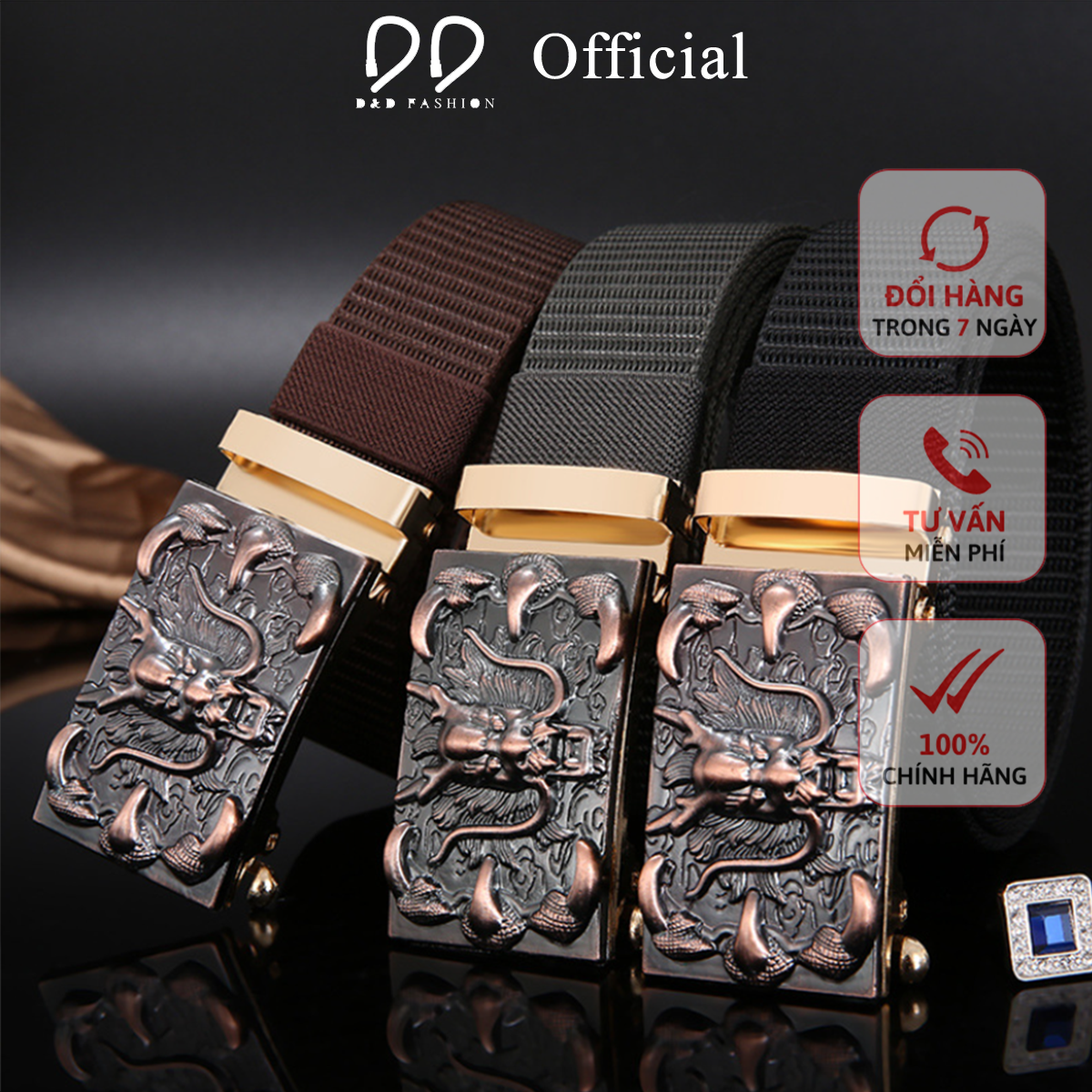 Thắt Lưng Nam Mẫu Rồng Dây Vải Bố Bền Bỉ D&D Fashion