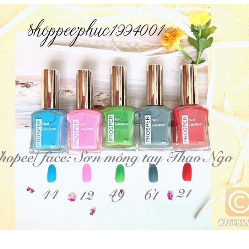 Sơn móng tay Prosper Siver 16ml (Dưỡng + Bóng sơn thường)