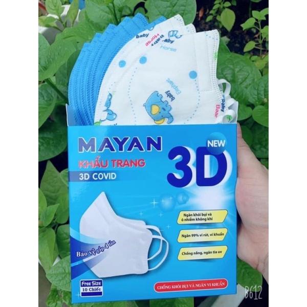 Khẩu Trang Kháng Khuẩn Mayan 3D Mask PM 2.5 Loại 4 Lớp Hộp 10 Miếng Chống Bụi Vi Khuẩn Hiệu Quả