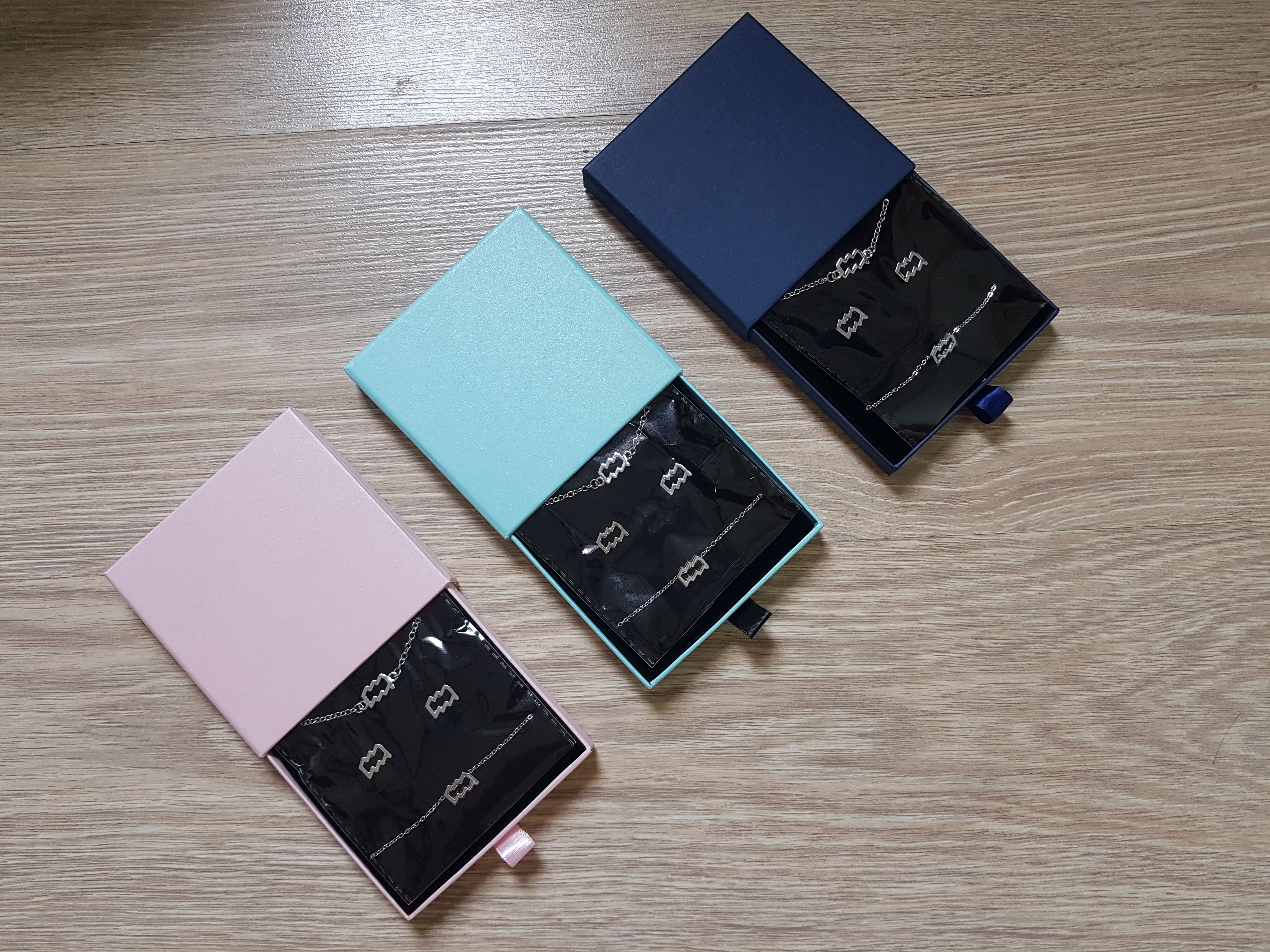Set dây chuyền + lắc tay và hoa tai bạc phong cách Bảo Bình quà sinh nhật xinh xắn cho nữ