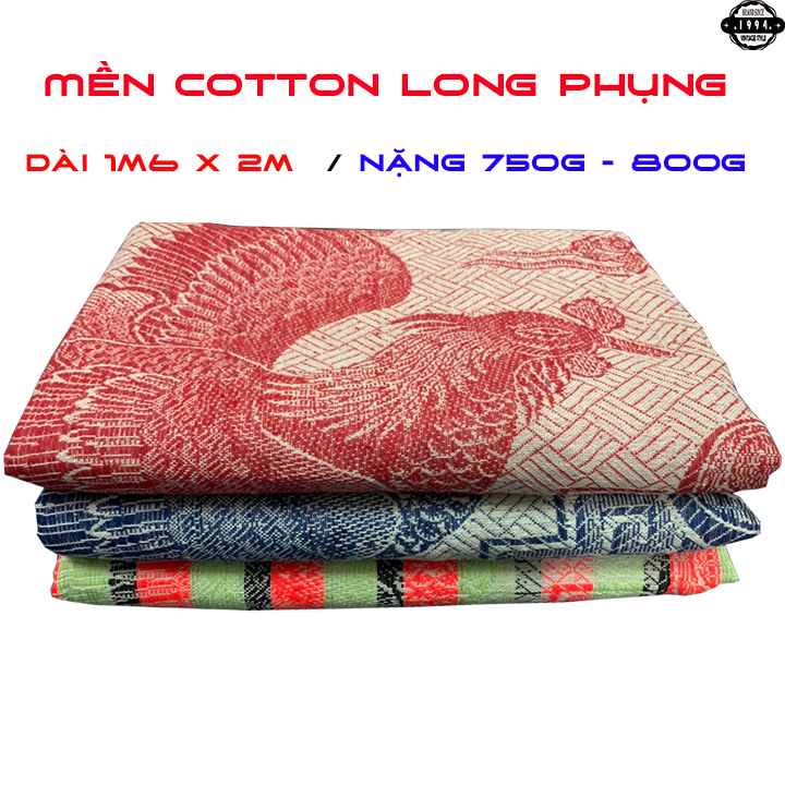 Combo Mền chỉ cotton con rồng combo 2 màu Xanh lá + đỏ