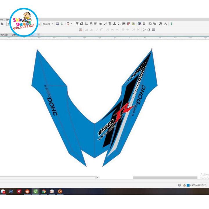 Tem rời winner 150 R trắng xanh