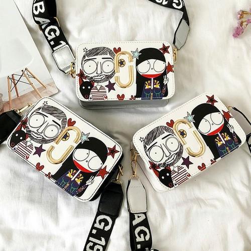 PVN3403 Túi xách hộp in hình cô bé cậu bé hottrend T2