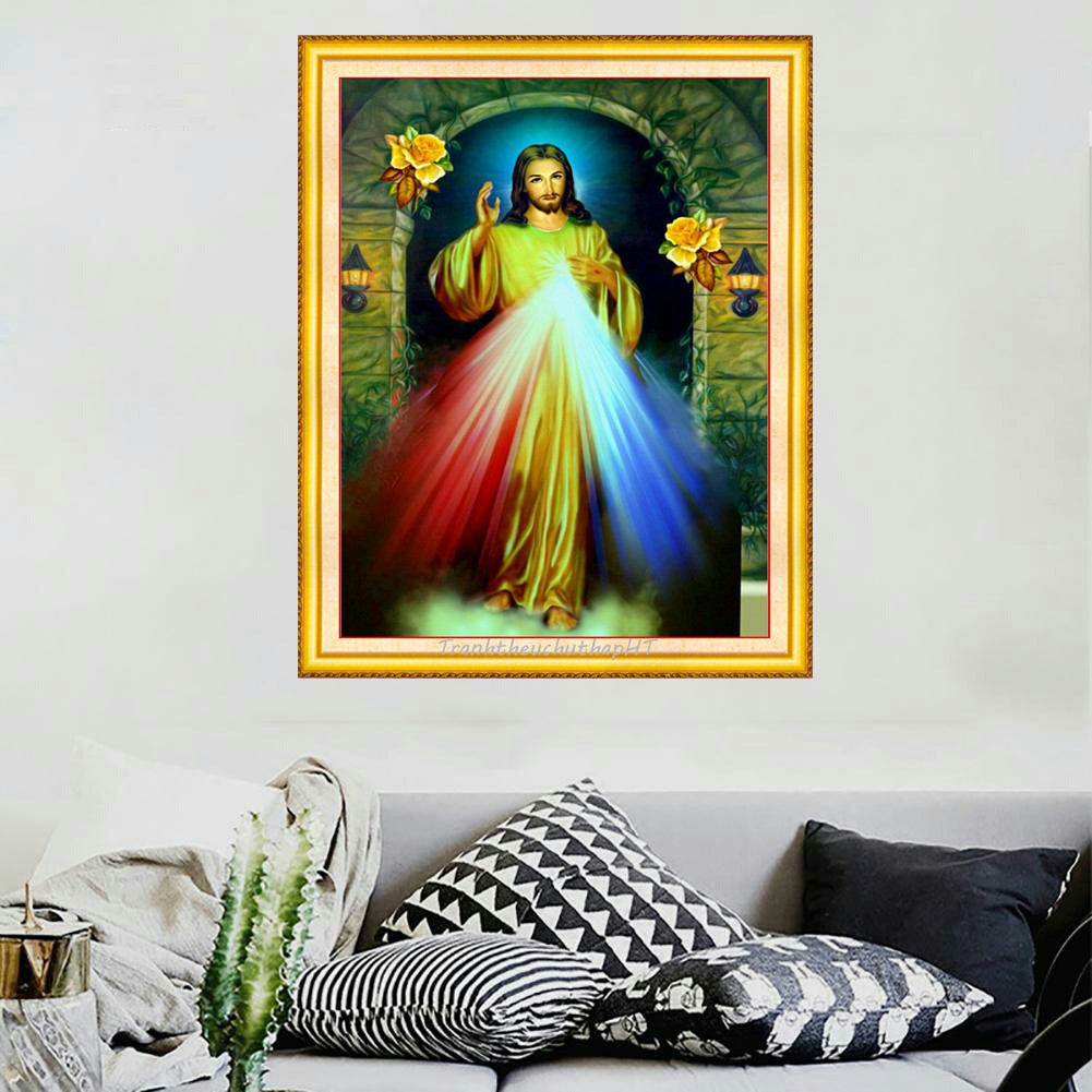 Tranh đính đá thánh chúa giesu VS463 - 76 x 60 cm - chưa đính