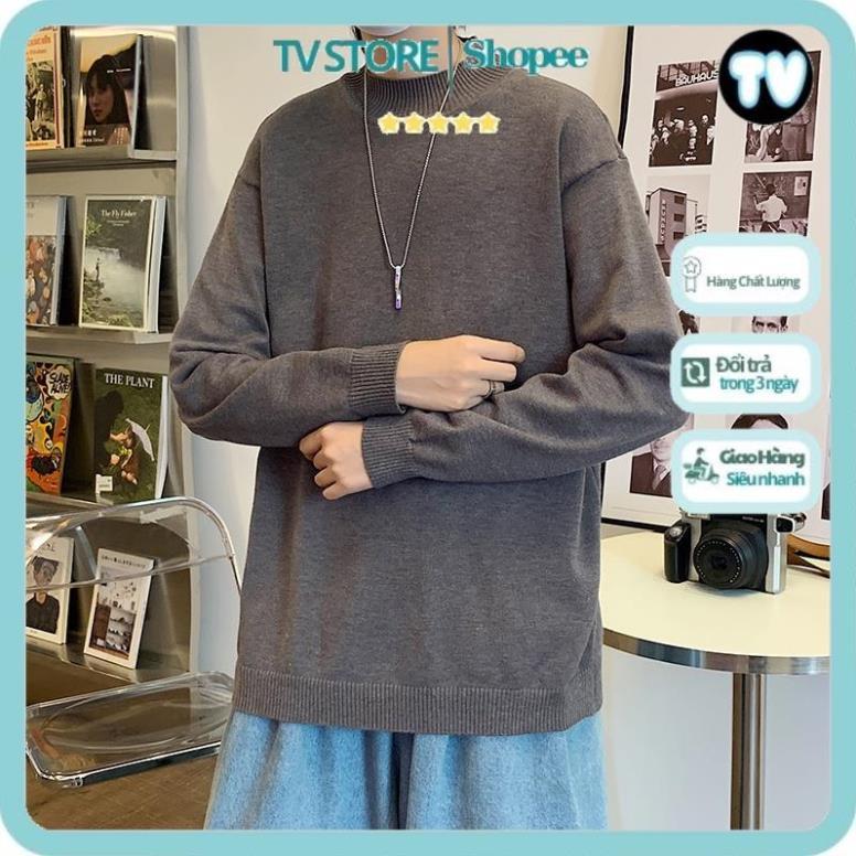 Áo Nỉ Nam TVSTORE Áo Sweater cổ cao tay dài màu sắc đơn giản trẻ trung