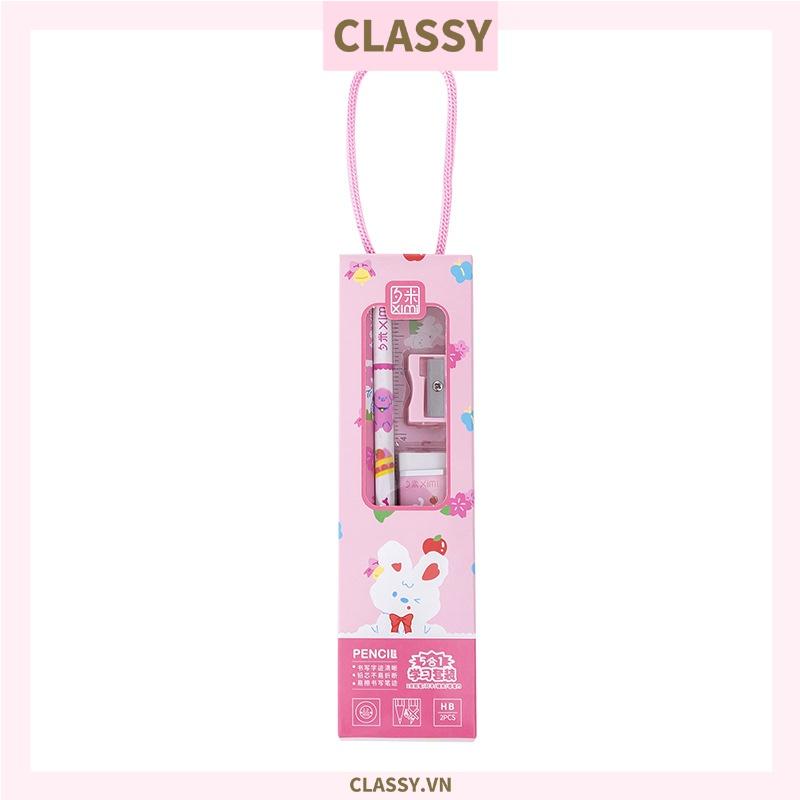 Bộ 5 dụng cụ học tập tiện lợi Classy, quà tặng học sinh dễ thương nhiều màu lựa chọn PK1317