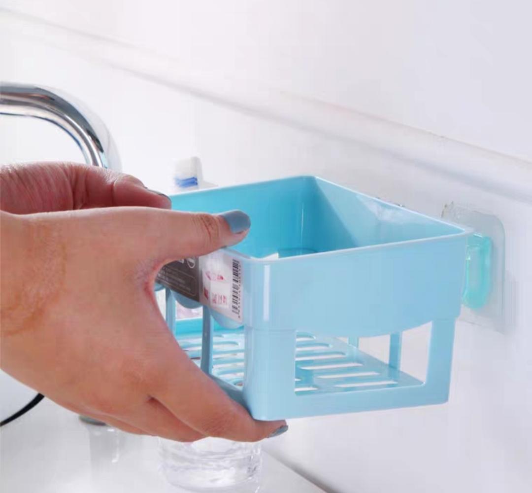 Kệ Nhựa Treo Tường Nhà Tắm, Nhà Bếp Dán Tường Chịu Lực - Giao Màu Ngẫu Nhiên - Hàng Loại 1