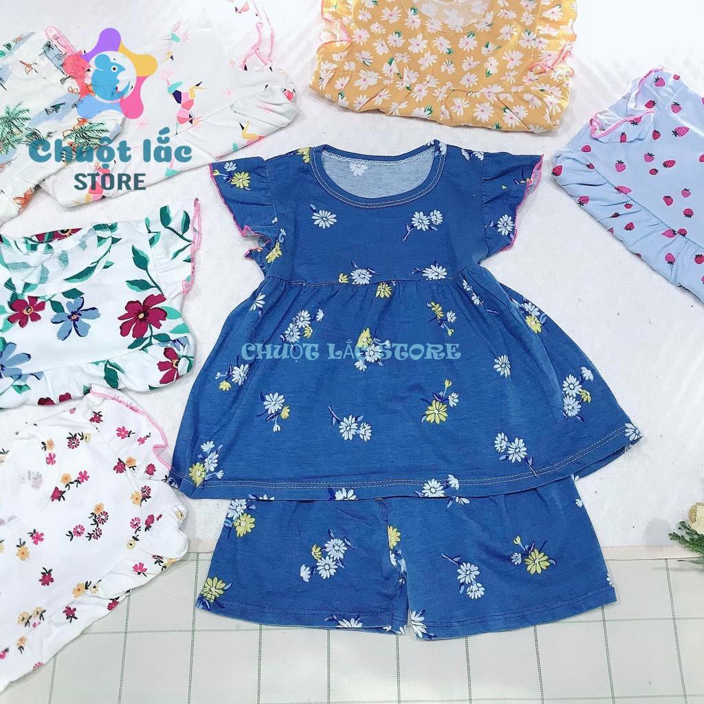 Combo 2 bộ quần áo bé gái cotton xuất dư kiểu babydoll cho bé từ 8kg đến 18kg