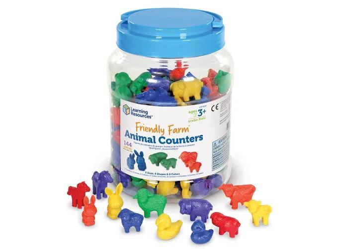 Learning Resources Bộ học đếm động vật - Friendly Farm Animal Counters, set 144 chi tiết