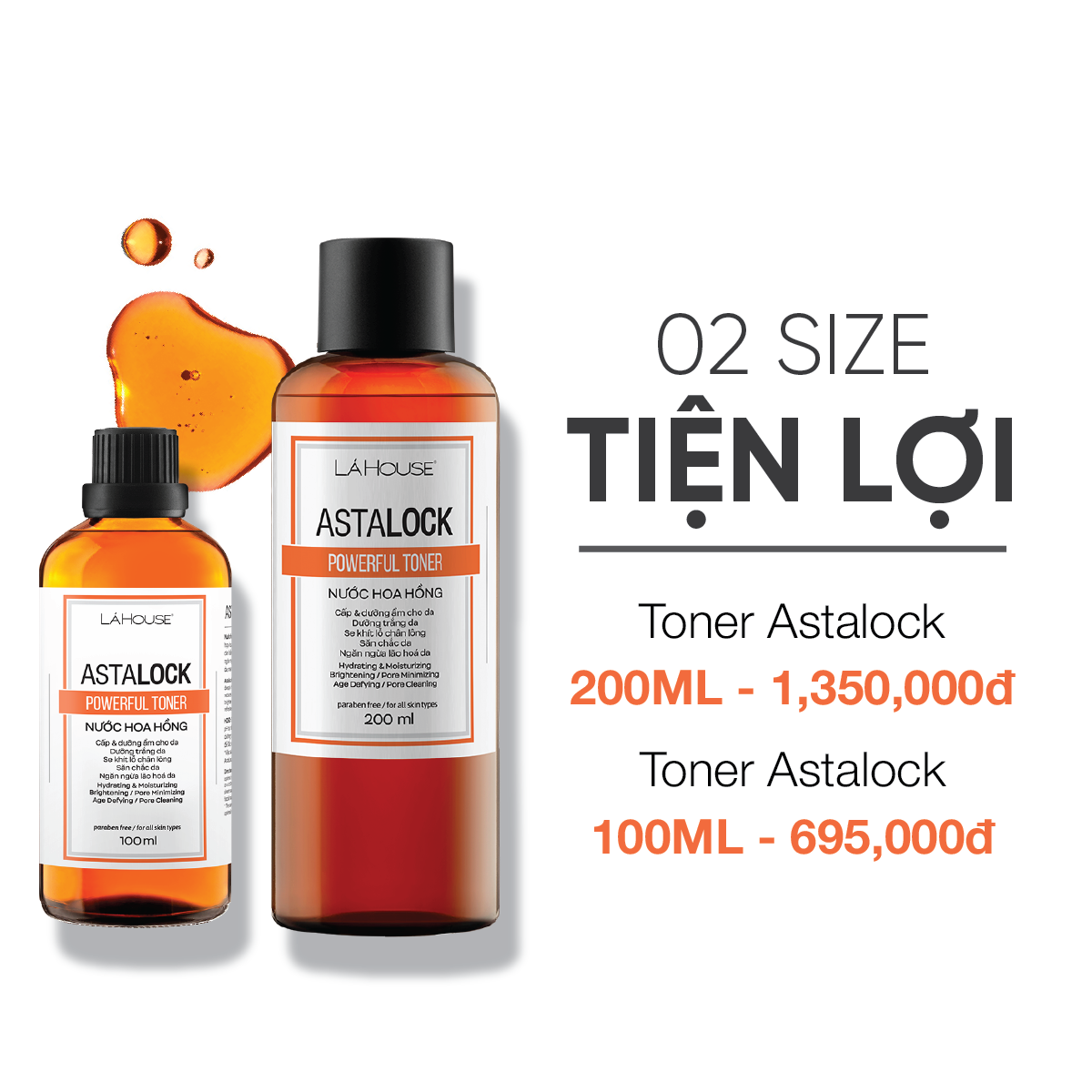 Nước hoa hồng cấp ẩm,cải thiện độ đàn hồi cho da LÁ HOUSE Toner Astalock 100ml/200ml