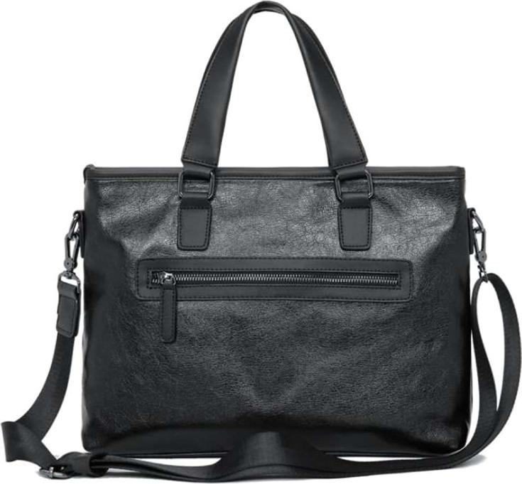 Men's Business Casual Tote Bag Fashion Laptop Briefcase - Black