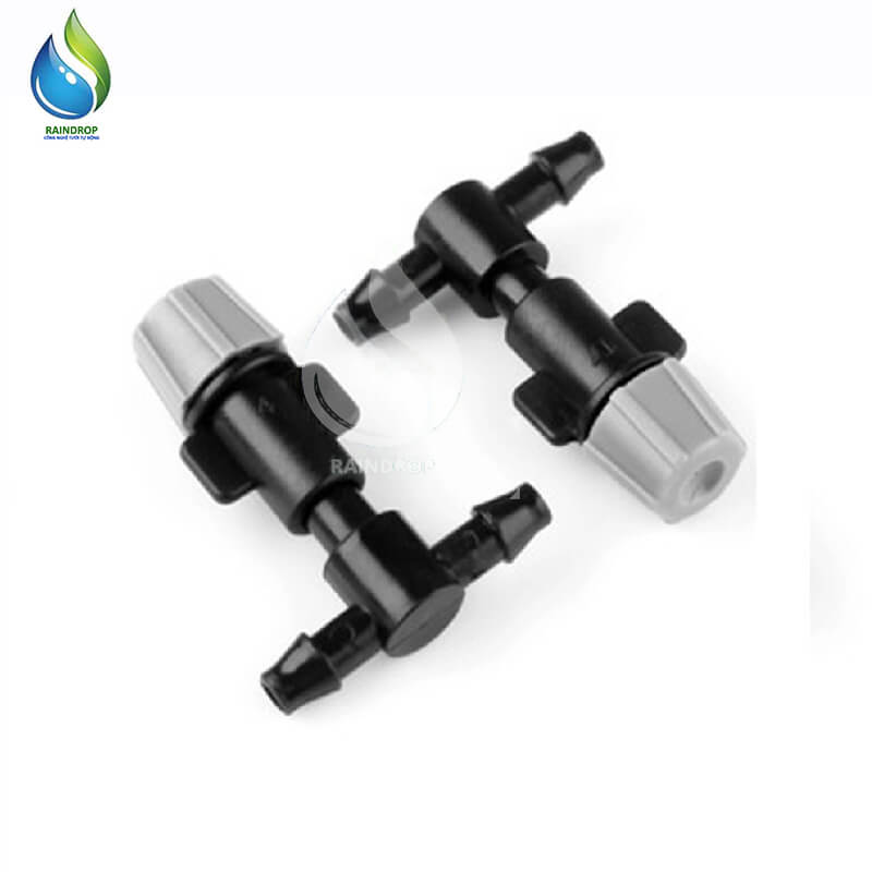 100 Tê 2 đầu gờ 6 nối béc phun sương