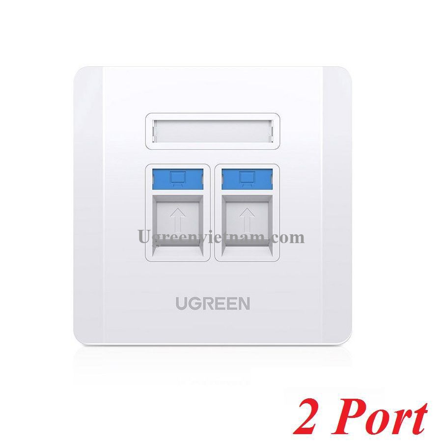 Mặt nạ mạng âm tường  RJ45 ugreen 80180 1 cổng , ugreen 80182 2 cổng  - hàng chính hãng