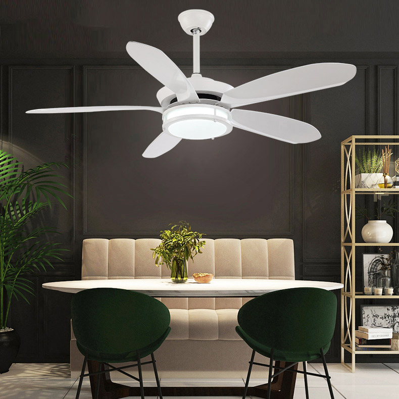 Đèn Quạt Trần MQT2185 Thiết Kế 5 Cánh Nhựa ABS Trắng Cao Cấp Trang Trí Phòng Khách, Điều Khiển Từ Xa Với 6 Tốc Độ Gió Cực Mát - Hàng Nhập Khẩu