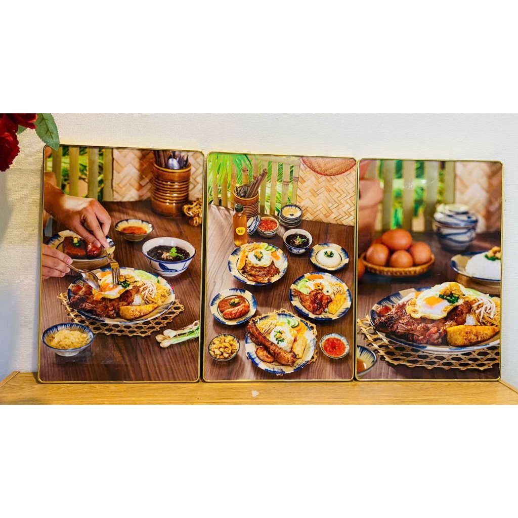 (CÓ ẢNH THẬT)Tranh treo tường cơm tấm 8 trang trí quán ăn , tranh treo tường trang trí quán ăn