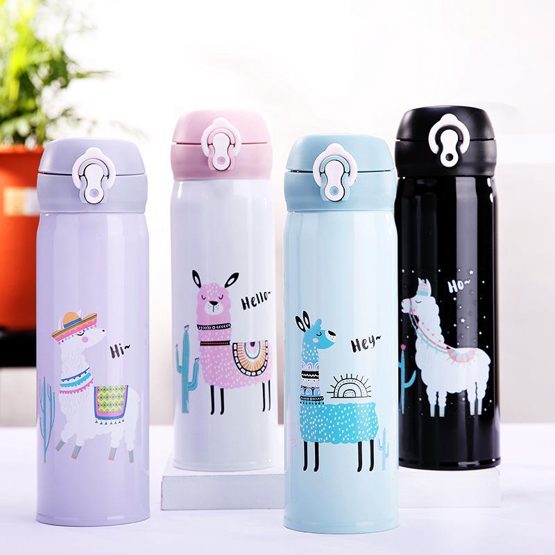 500/350Ml Hoạt Hình Alpaca Giữ Nhiệt Cốc Di Động Dễ Thương Cách Nhiệt Cốc Bình Giữ Nhiệt Chân Không Thép Không Gỉ Nhiệt Bình Tumbler Thermocup