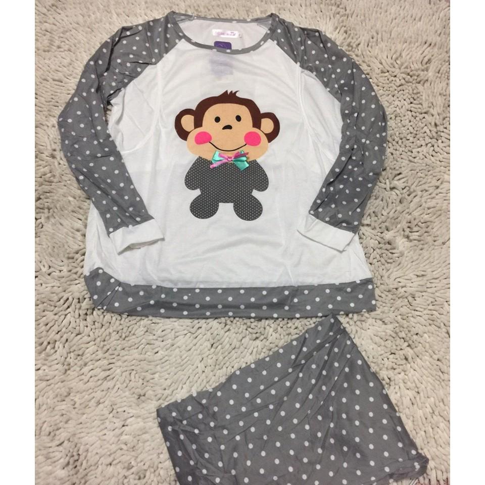 Bộ bầu  dài tay mặc nhà cho con bú