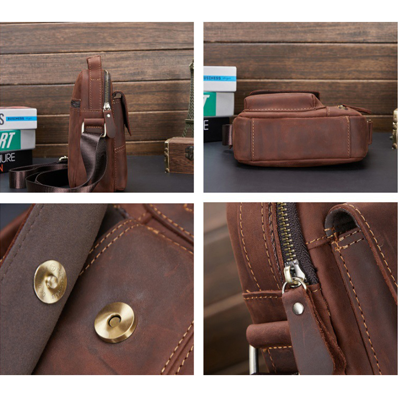 Túi đeo chéo nam DA BÒ THẬT – BEE GEE DCN9383A