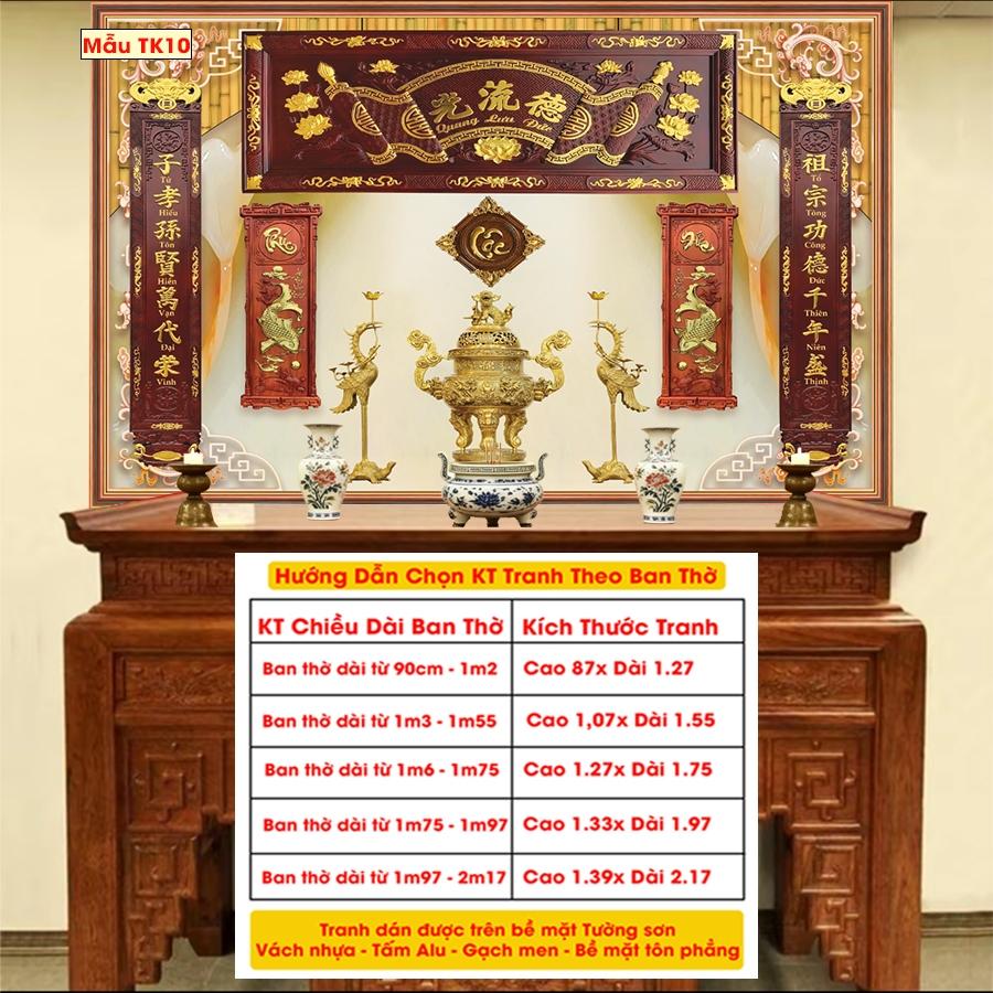 Tranh Lụa Dán Tường Phòng Thờ Cao Cấp 4 – In Sắc Nét – Tặng Keo Dán, Giá Tận Xưởng - Mẫu 1C