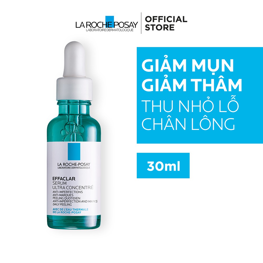 Tinh chất hỗ trợ giảm mụn giảm thâm và tái tạo da 3 tác động La Roche-Posay Effaclar Serum (30ml) + Móc Khóa