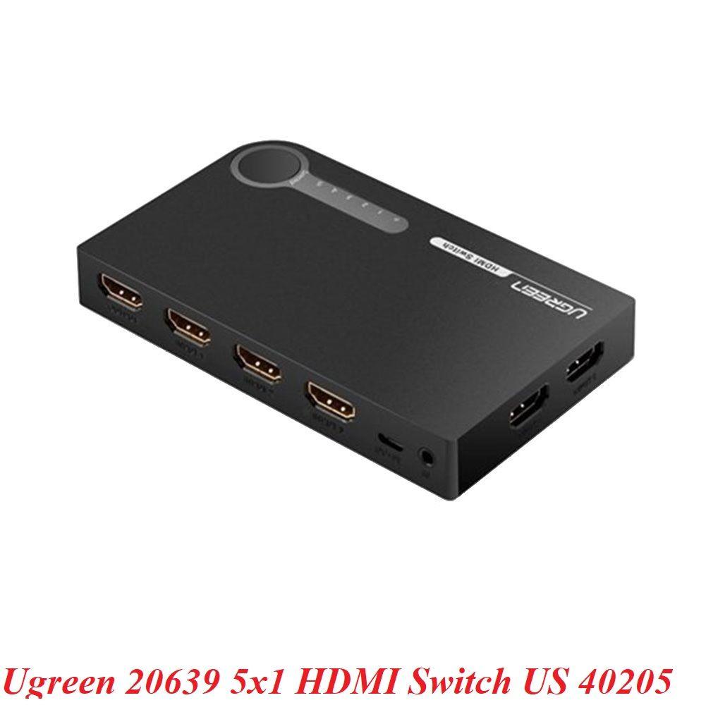 Ugreen UG2063940205TK 4K 30hz 5 vào 1 ra Bộ chuyển HDMI Us màu đen - HÀNG CHÍNH HÃNG