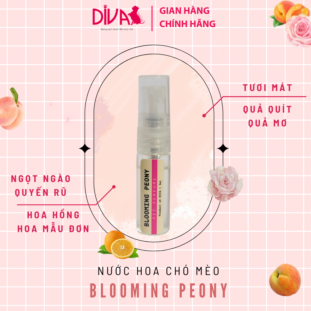 NƯỚC HOA CAO CẤP CHO THÚ CƯNG DIVA - BLOOMING PEONY 2.5 ML