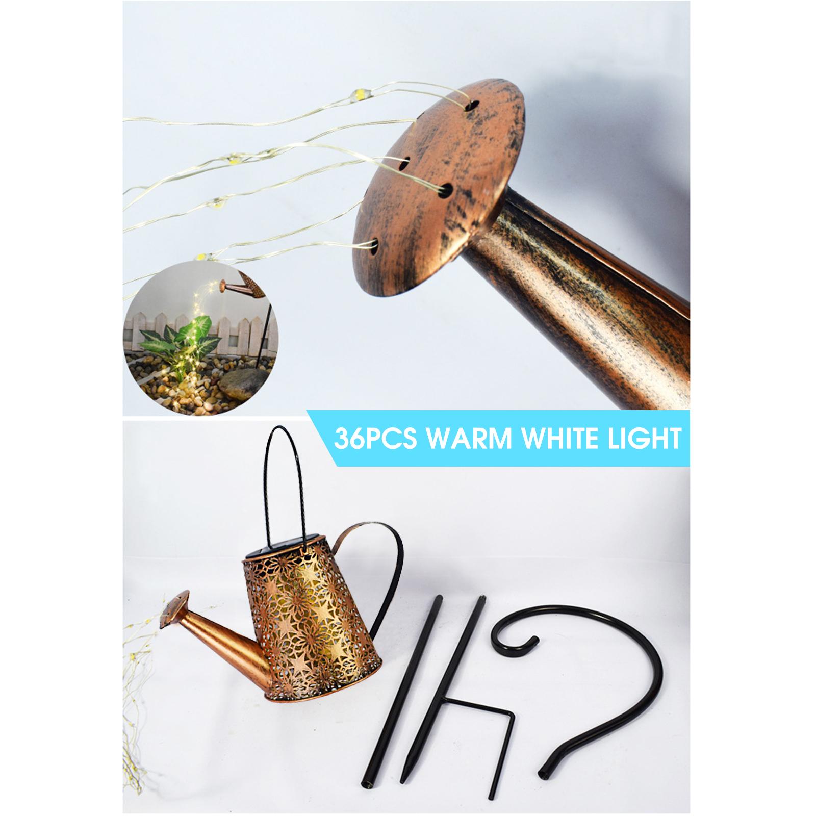 Metal Solar Stakes Lights LED Hollow Solar Landscape Lights Waterproof Outdoor Retro Kettle Lantern Stake Light
