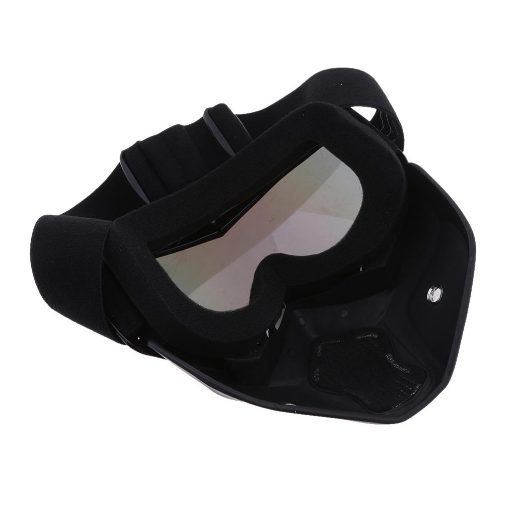 Detachable Face Mask Goggles Shield Windproof Dustproof Helmet Eyewear