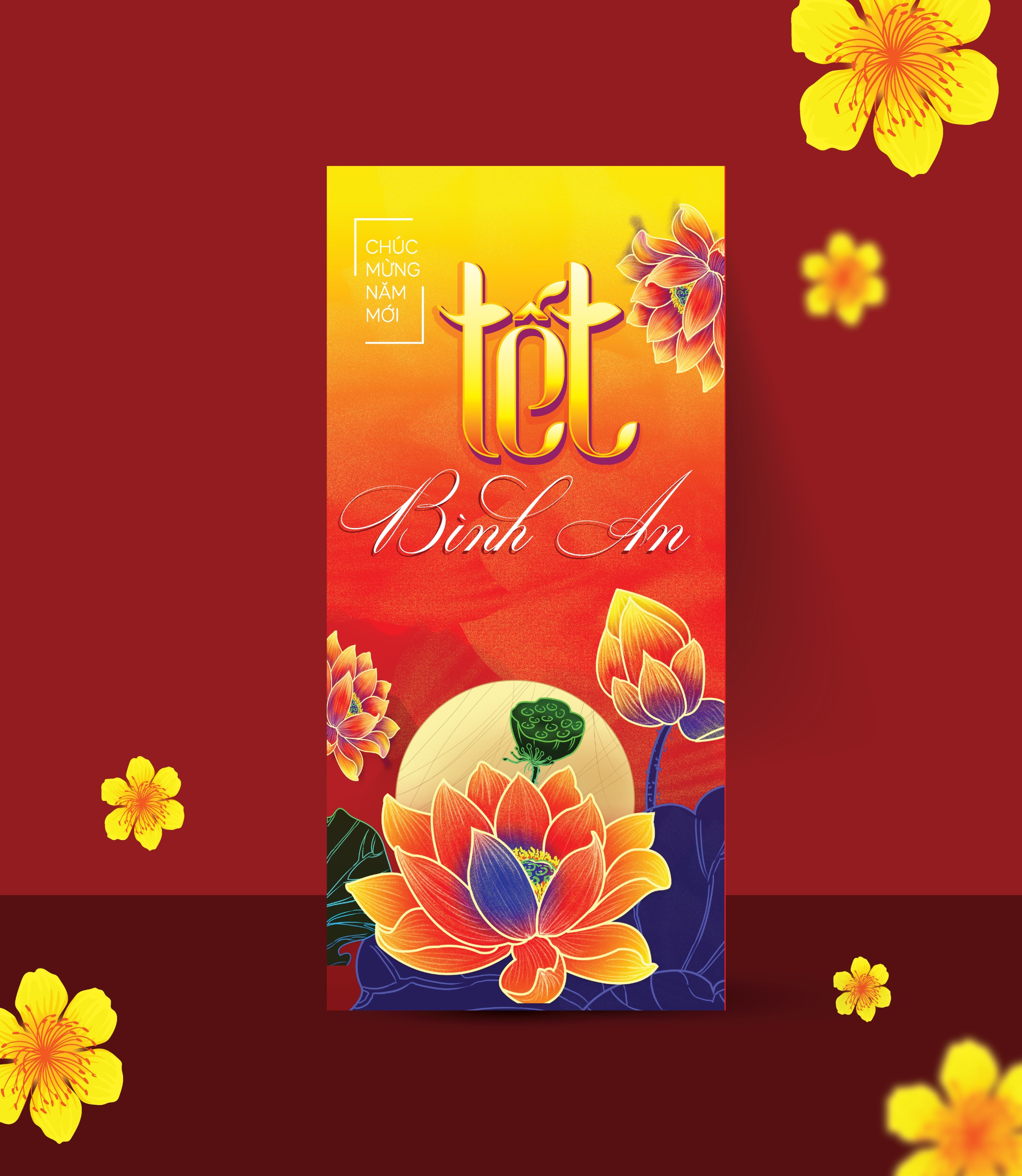 Xấp Bao Lì Xì Hoa Xuân (24 bao / Xấp)