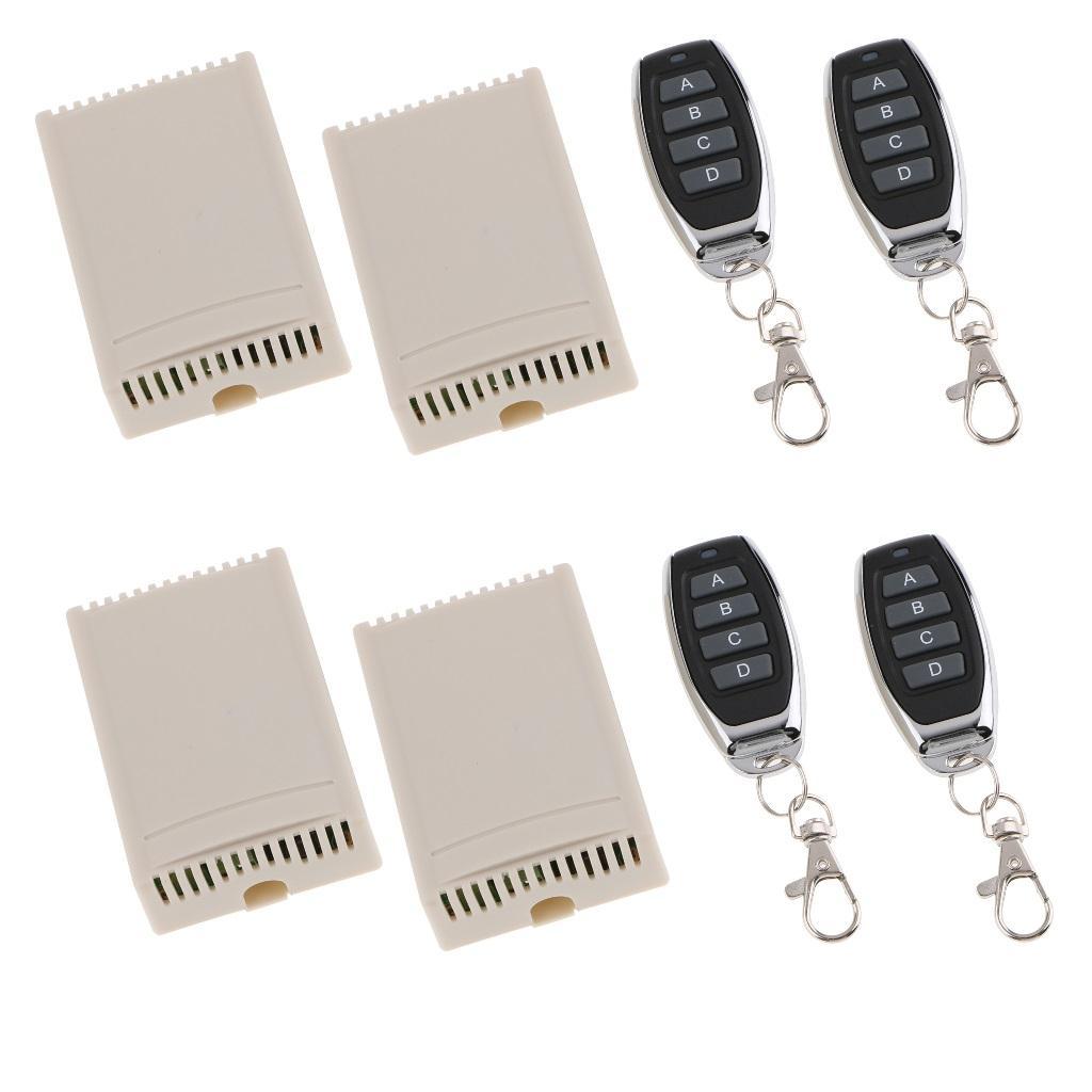Wireless Remote Control Switch DC 12V 4CH Relay Receiver With RF Transmitter 4pcs Set