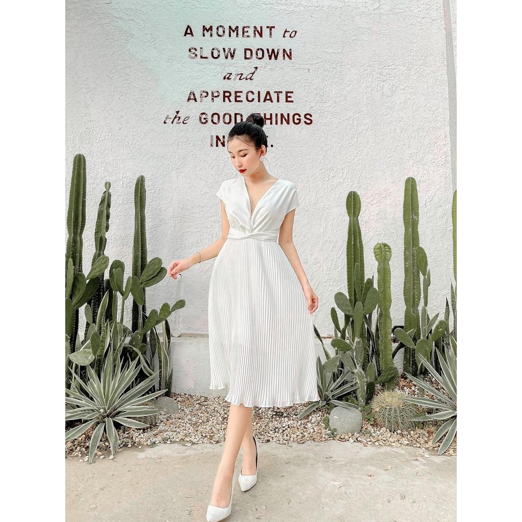 Kelly Dress | Đầm thiết kế xoắn ngực tùng xoè xếp ly Story.clothes thời trang nữ