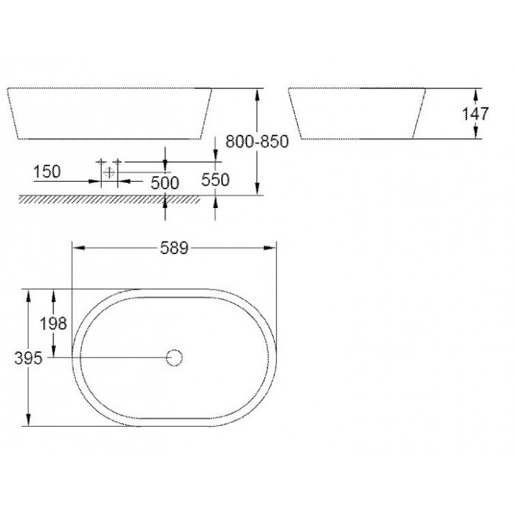 Chậu Rửa Mặt Lavabo Grohe 39122001 Eurocosmo Đặt Bàn