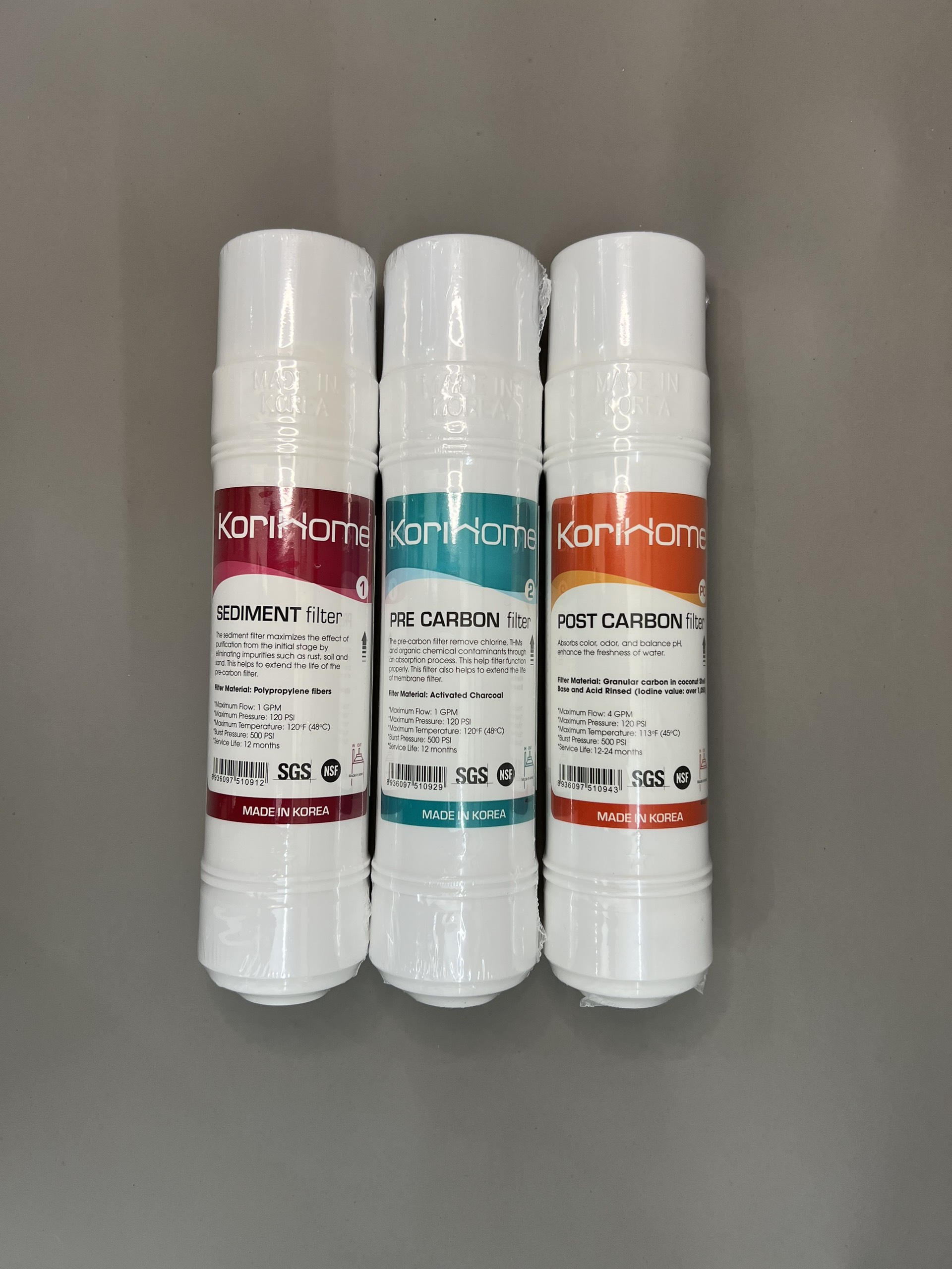 Combo 9 lõi lọc nước Korihome chính hãng cho máy lọc nước Korihome WPK-915, WPK-910 nhập khẩu Hàn Quốc