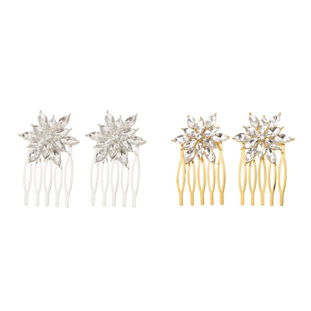 Wedding Bridal Hair Side Comb Pins Rhinestone Crystal Headpiece Hair Accessories