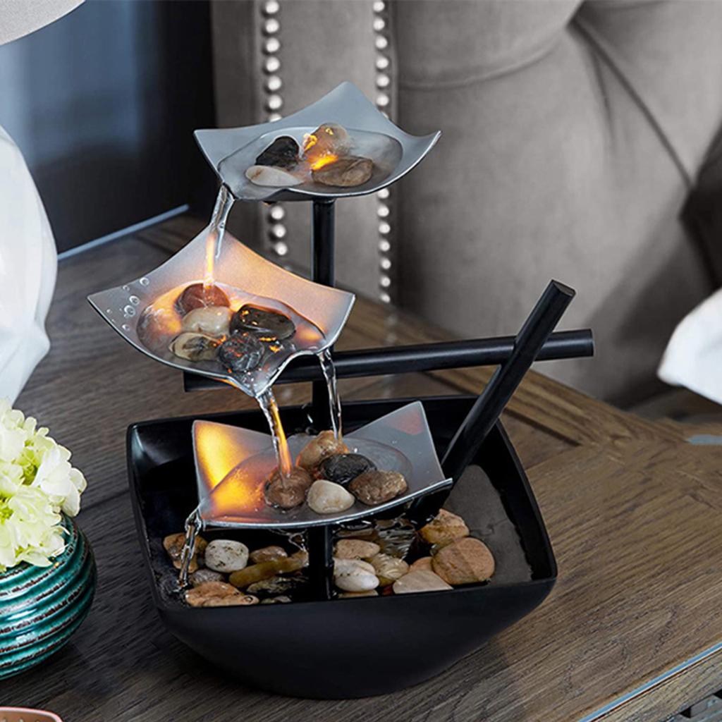 Đài Phun Nước Trang Trí Trong Nhà Giúp Thư Giãn Thích Hợp Trang Trí Bàn Máy Tính Fountain Desktop Decor - Ổ Căm Eu