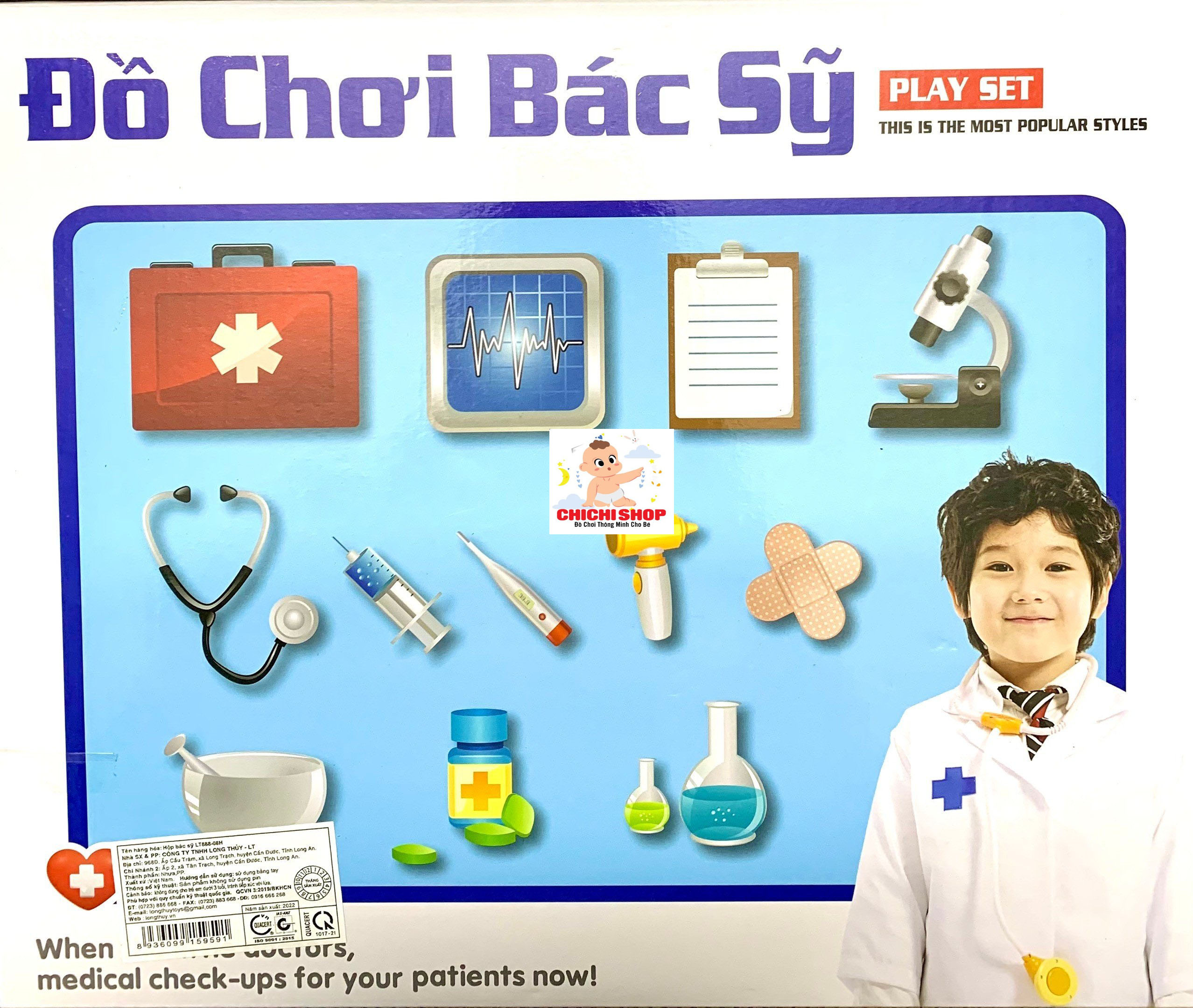 Đồ Chơi Hướng Nghiệp Bé Tập Làm Bác Sỹ, Hộp Bác Sỹ 12 Chi Tiết Bằng Nhựa Nguyên Sinh